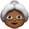 Old Woman - Medium Black emoji on Apple